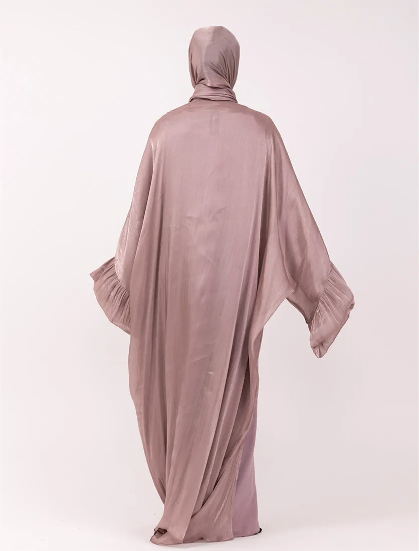 Rose Pink Open Organza Kaftan Set